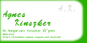 agnes kinszker business card
